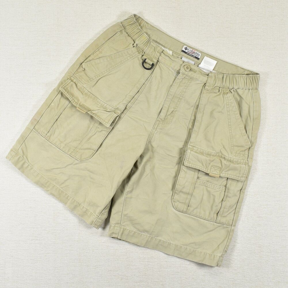 Columbia Outdoor Cargo Shorts Mens Small Beige Tan Fishing Tactical Hiking 9in